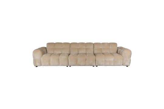 Sofá de 4 plazas de tela beige Hackman Clipped