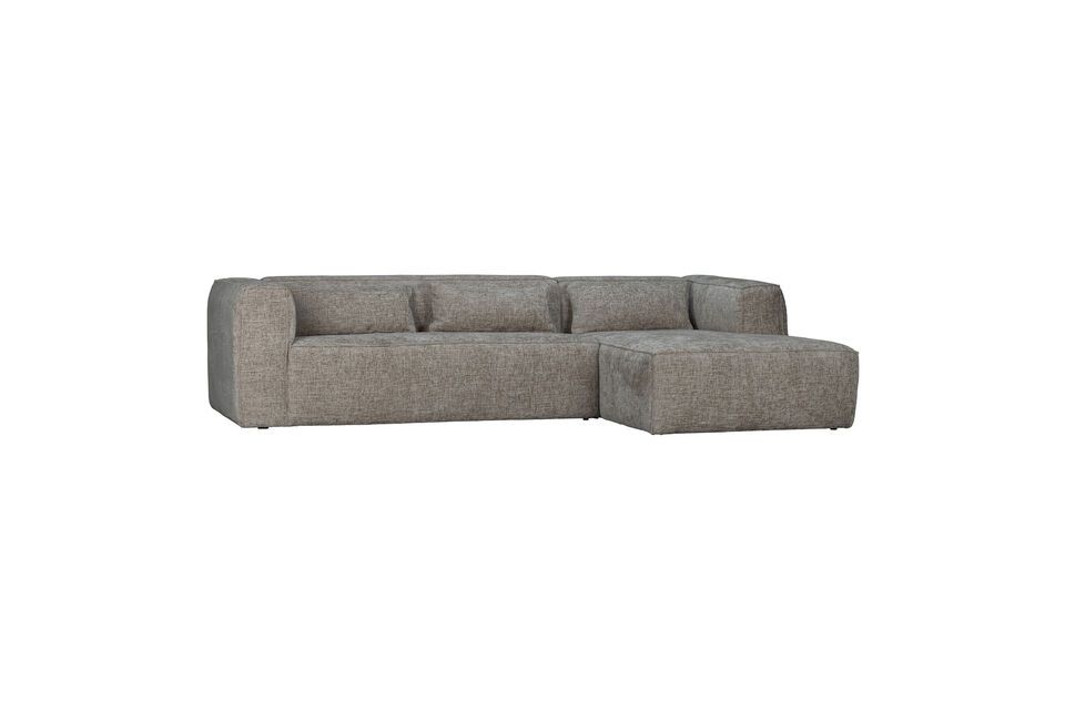 El sofá esquinero derecho Bean de 05 plazas tiene una superficie de resistente tejido de poliéster