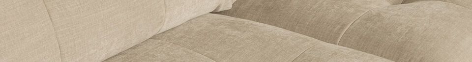Descriptivo Materiales  Sofá esquinero de tela beige Bar