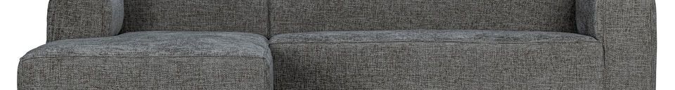 Descriptivo Materiales  Sofá esquinero de tela gris oscuro Bean