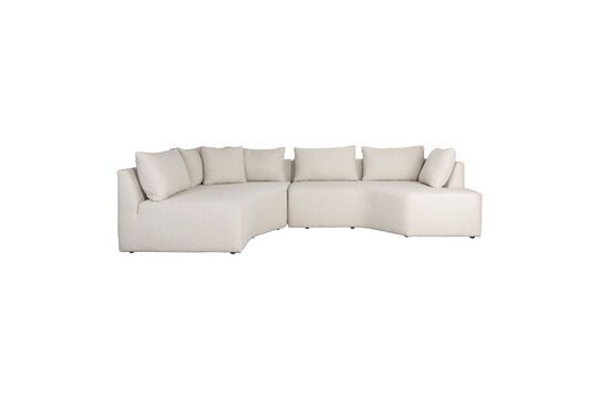 Sofá esquinero izquierdo de 5 plazas de tela beige Prosper Clipped