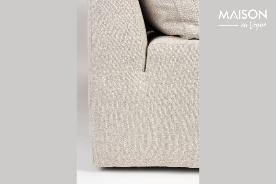 Sofá esquinero izquierdo de 5 plazas de tela beige Prosper - 8