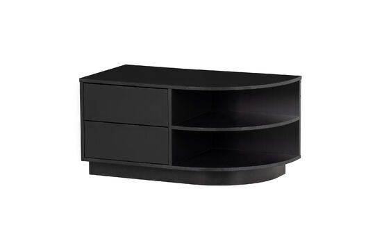 Soporte de tv redondo recto de madera negra Finca Clipped