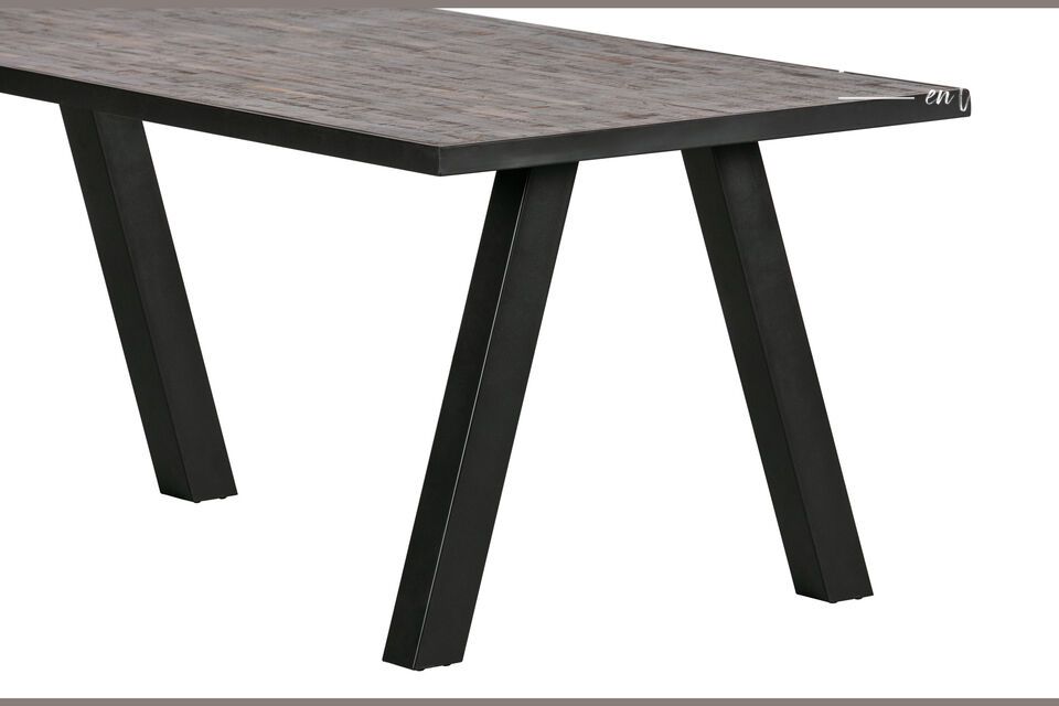 Tablo tablero de teca y metal, una mesa personalizada y elegante