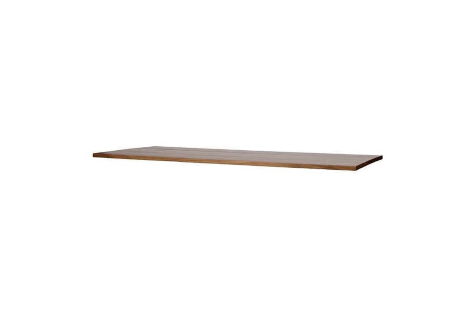 Este tablero rectangular de chapa de nogal marrón le permitirá crear una mesa para seis u ocho