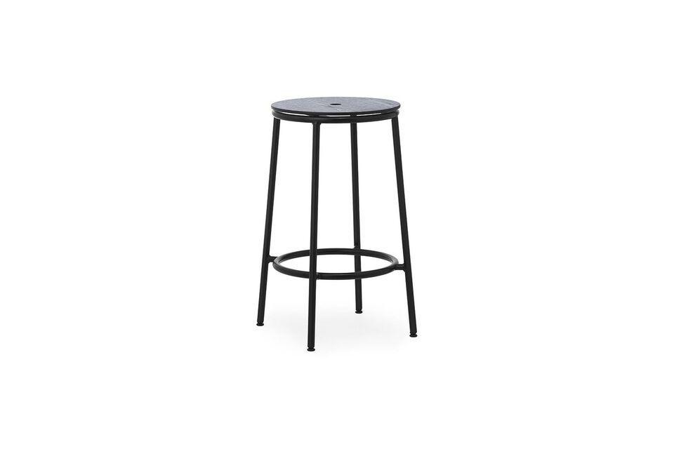 Taburete de bar de acero y roble negro 65cm Circa Normann Copenhagen