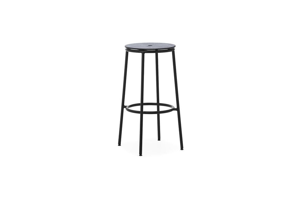 Taburete de bar de acero y roble negro 75cm Circa Normann Copenhagen