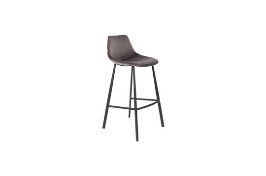 Taburete de bar de terciopelo gris Franky