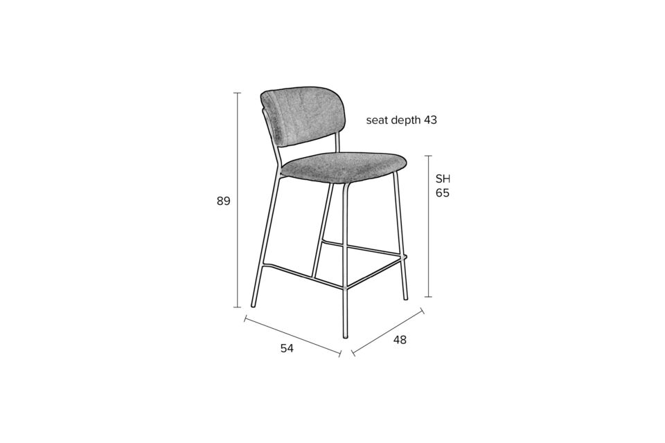 Taburete de bar Jolien Counter dorado y verde claro - 8