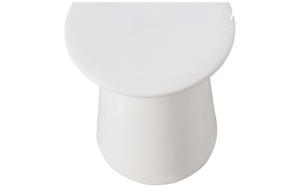 El taburete Button de cerámica blanca es un discreto habitual en la colección de la marca