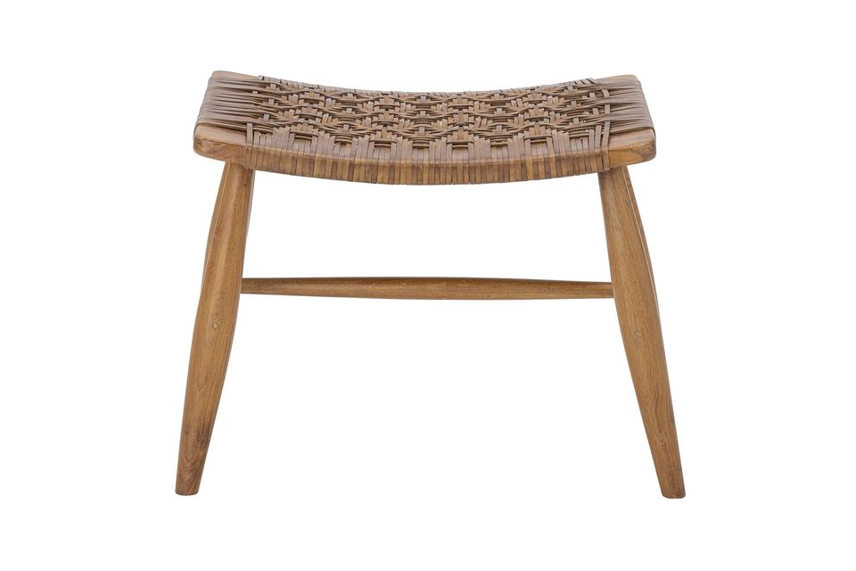 Taburete de cuero marrón Chester Bloomingville