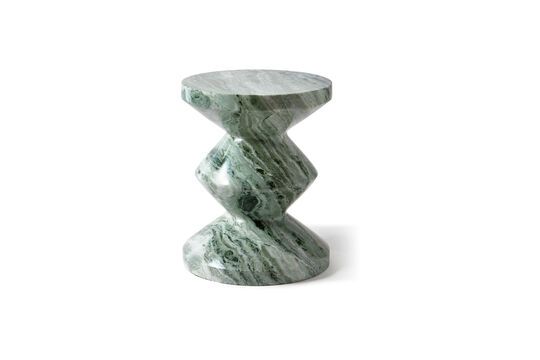 Taburete Zig zag de mármol verde oscuro
