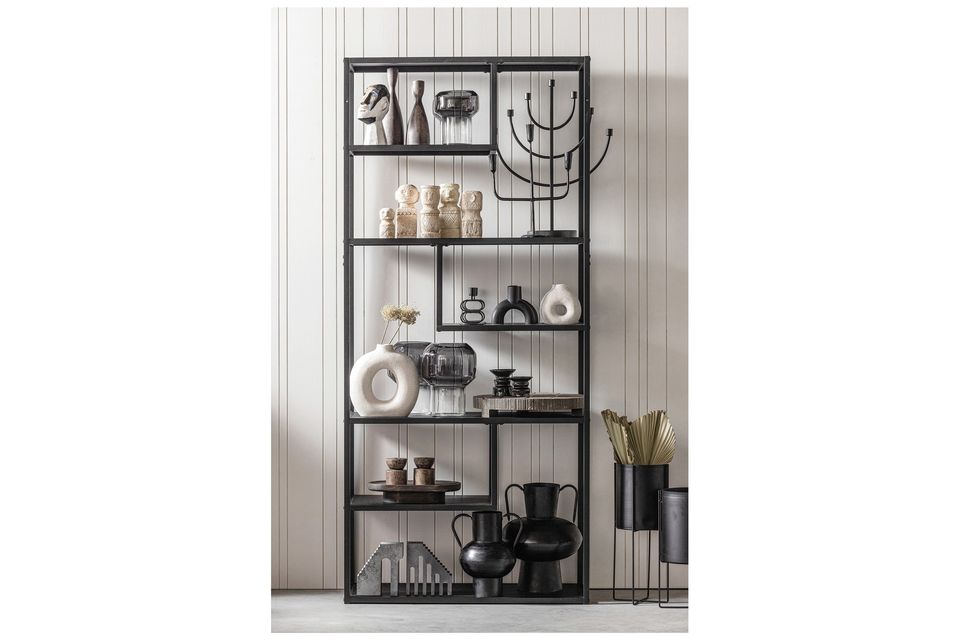 Soporte de pared modular de metal negro