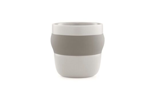 Taza de café de cerámica beige Obi Clipped