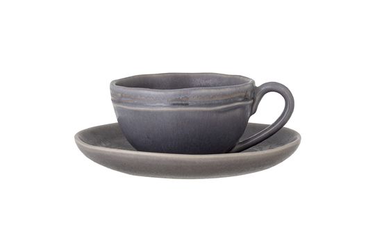 Taza y plato de capuccino gris Raben Clipped