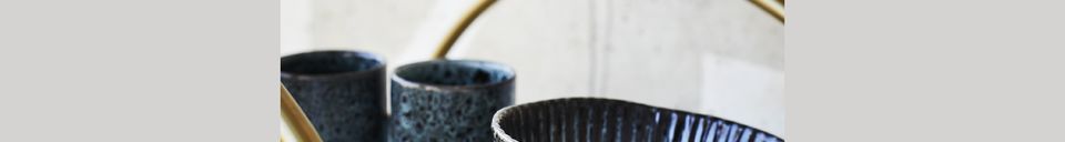 Descriptivo Materiales  Tazón de cerámica azul Tea