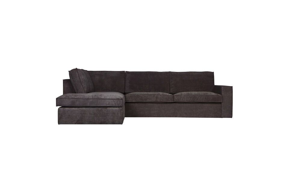 Thomas sofá de pana gris oscuro esquina izquierda Woood