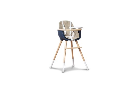 Trona OVO azul con asiento beige Clipped