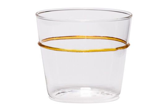 Vaso de agua de cristal amarillo Orbit