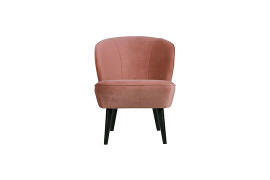 Viejo sillón de terciopelo rosa Sara Clipped